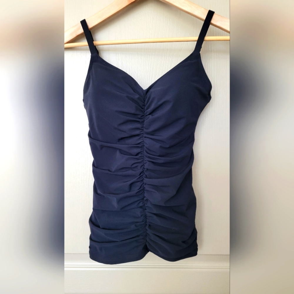 PROFILE BY GOTTEX 32 D-Cup Black Tankini Swim Top